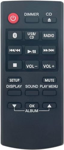 ALLIMITY N2QAYB000944 Ersatz Fernbedienung passend für Panasonic Stereo System SC-HC29 SC-HC295 SC-HC39 SC-HC39DBEWK SC-HC39EC-W SC-HC29EC-W SC-HC301EF-K SC-HC29EGK SC-HC397EGW SC-HC39EFK SC-HC29EF-K