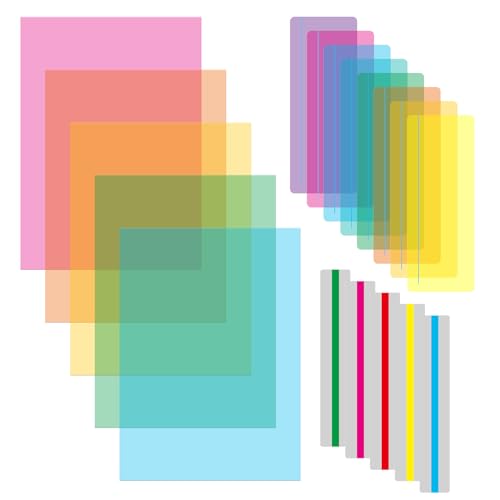 18pcs Dyslexia Overlays, Coloured Overlays for Dyslexia, Overlays for Reading Dyslexia, Highlight Strips Dyslexia Aids for Children, Reduce Visual Stress