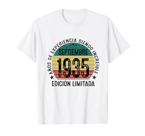 Nacido En 1935 89 Años Cumpleaños Hombre Septiembre 1935 Camiseta