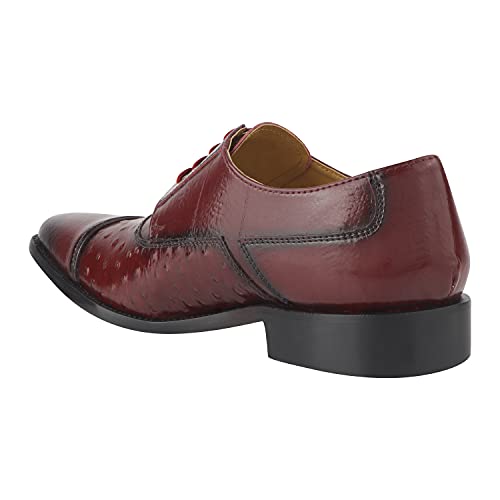 Image of LIBERTYZENO Mens Brogue & Plain Genuine Leather Animal Print Lace Up Oxford Dress Shoes for Easter Gift
