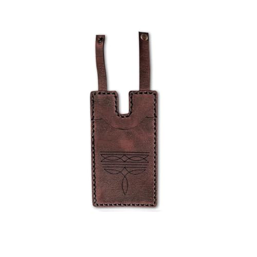 Western Boot Wallet with Snap Strap, Cowboy Boot Wallet Women, Handcrafted Leather Boot Credit Card Holder Case for Women, Small Minimalist Wallets with Snap Fastening (Brown)