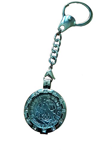 Moneda de plata 500 liras campeonato Italia 1990 en llavero para llevar tu pasión diaria