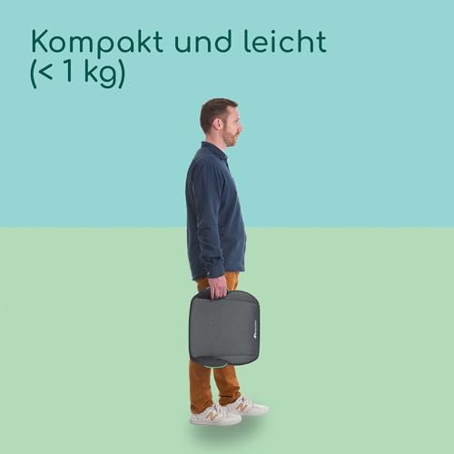 Bebeconfort Manga i-Safe, Kindersitzerhöhung, 6–12 Jahre, 128–150 cm, Folgekindersitz, Kompakt & Leicht (<1 kg), Einfache Gurtmontage, Gepolstert, Soft-Touch-Gewebe, Tinted Black