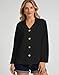 Button Down Shirts for Women Long Sleeve Going Out Trendy Tops Dressy Casual Work Business Blouses Fashion Clothing Black