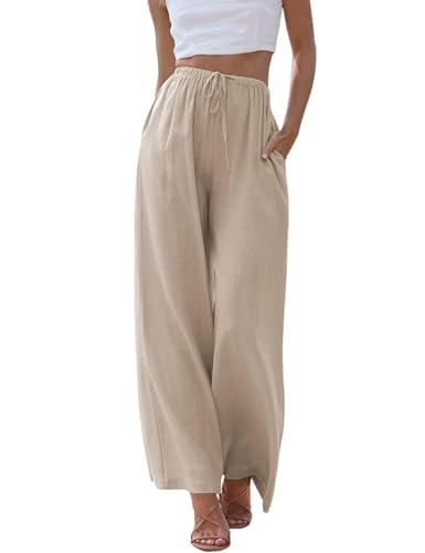 Cegerne Pantalón de Verano de Lino para Mujer, Ligero y Casual, Holgado, Estilo...