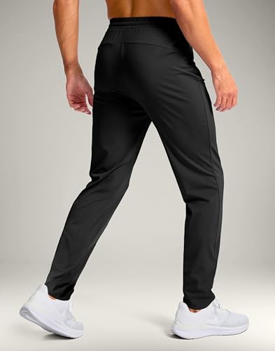Pudolla 32"/34"/36"/38" Inseam Men's Tall Sweatpants with Zipper Pockets Lightweight Joggers for Athletic Workout Casual2