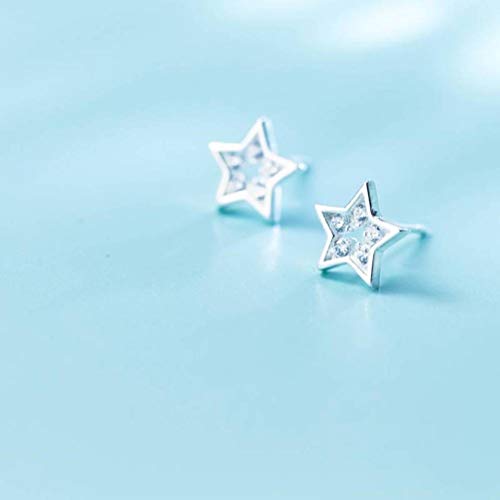 Boucles d'oreilles Argent S925 Femme Étoile à Cinq Branches, Idée Cadeau Anniversaire