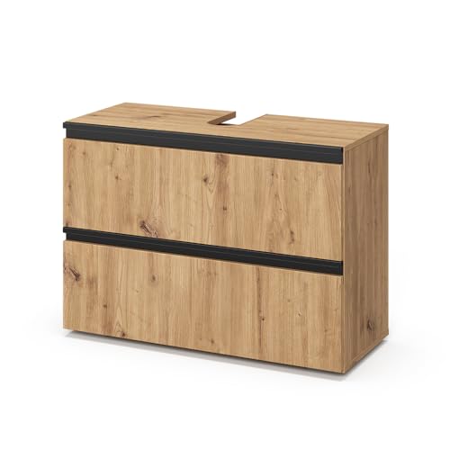 Vicco Meuble sous Vasque Simple Torren, Artisan, 80x58cm avec 2 tiroirs, se distingue par sa fonctionnalité et Son esthétique