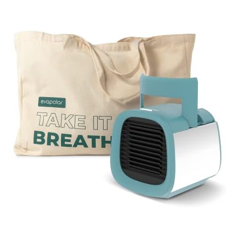 Bundle - 2 items: Evapolar evaCHILL Personal Evaporative Air Cooler (Blue) and Cotton Tote evaBag Cover