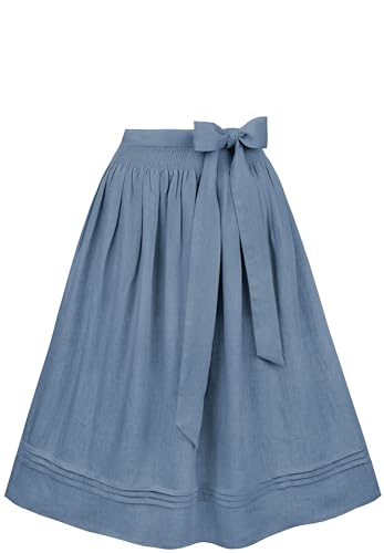 Tablier Dirndl bleu fumé costume traditionnel Mina 40-44