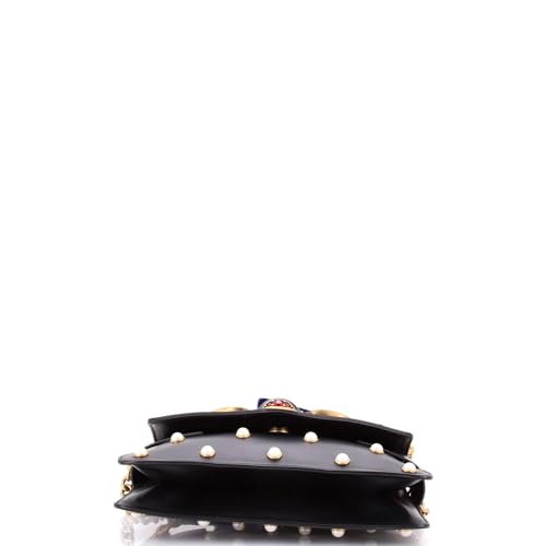 Pre-Loved Broadway Pearly Bee Shoulder Bag Embellished Leather Mini, Black4