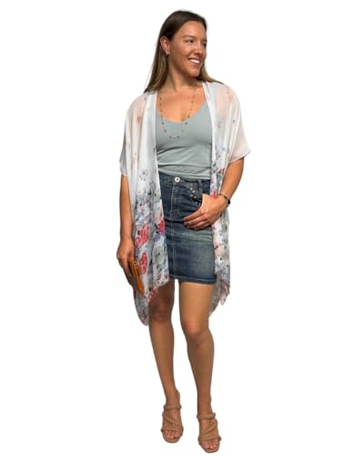 Image of Humble Hilo Womens Kimono Cardigan Sleeveless Lightweight Cover Up Casual & Flowy, 2 Sizes