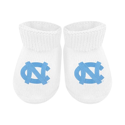 Baby Bootie Sock - North Carolina Tar Heels - White - Newborn - 6 Mos