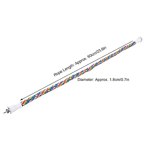 Image of 2PCS 23.6 inch Bird Rope Perches for Parakeets, Soft Cotton Parrot Perch with Quick Fixing Screws, Colorful Bird Cage Accessories for Cockatiels, Budgie, Canary, Comfy Perch Toy for Cage, 0.8in Dia
