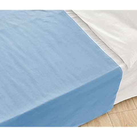 NatureMark Basic bed sheet, soft and easy-care bed sheet made from 100% cotton without elastic band, hand towel, many sizes and colours. Size: 180 x 275 cm, light blue Cover