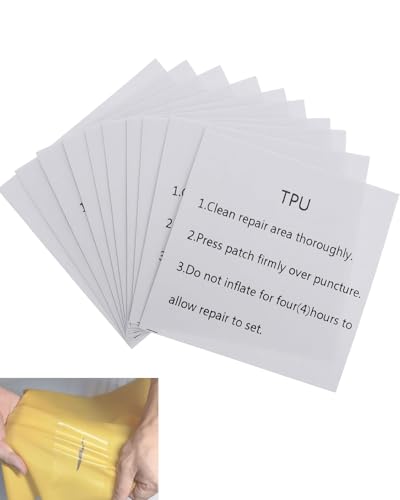 Luxorium 10 Piezas Parches de Reparación TPU Autoadhesivos Impermeables Transparentes para Reparación Rápida y Duradera de Tiendas, Colchones, Piscinas, Hinchables y Lonas