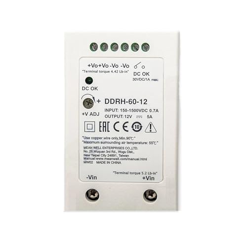 Alimentation à découpage DDRH-60 sur rail convertisseur ultra-large pour systèmes industriels