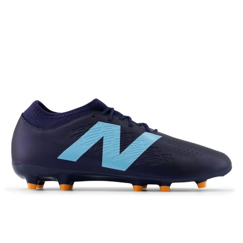 New Balance Kids' Tekela Magique FG V4+ Soccer Shoes, Nb Navy/Team Sky Blue/Hot Mango, 12.5 Wide Women/11 Men - Image 3