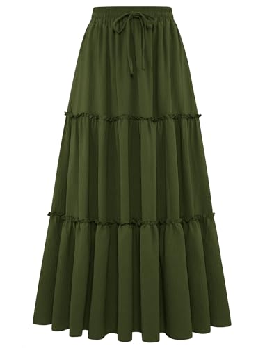 Arolina Maxi Tiered Skirts for Women Spring Summer Smocked Layered