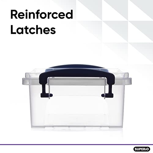 Superio 2 Qt Clear Plastic Storage Bin With Lid, Non-Toxic, Bpa Free, Odor Free, Organizer Storage Box, Stackable Plastic Tote For Home, Garage, School, And Office, X-Small #TOP2