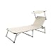Produktbild Solax-Sunshine Gartenliege Sonnenliege Strandliege Freizeitliege mit Sonnendach 190cm (Weiß)