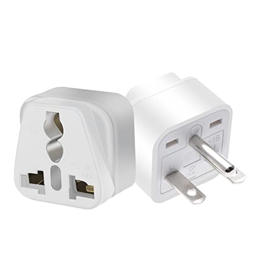 (2pack) US 3 Prong to Universal Socket Power Converter, NEMA 6-15...