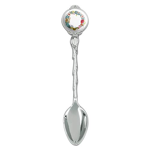 Letter O Floral Monogram Initial Novelty Collectible Demitasse Tea Coffee Spoon