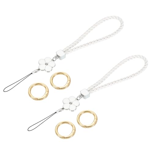 Cordon de dragonne uxcell en cuir blanc double attache pour sac à main