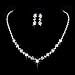 Yean Bride Silver Bridal Necklace Earrings Set Crystal Wedding Jewelry Set Rhinestone Choker Necklace for Women and Girls (Set of 3) (Set 2)