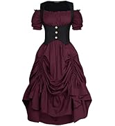 Scarlet Darkness Renaissance Costume Women Steampunk Dress Medieval Ren Faire Dress
