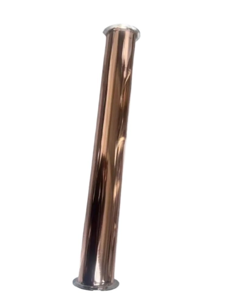 Miedziana rurka szpulowa 1,5 "(38 mm) OD50,5 mm długość 500 mm połączenie zaciskowe z trzema końcówkami przemysłowa złączka rurowa