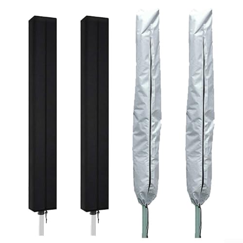 Vasiumic Wetterfeste Oxford-Gewebe-Abdeckung für Wäscheständer, für Garten, Outdoor, drehbar, für Möbel, Schutz vor Regen, Sonne, Staub, mit sicherer Passform, Schwarz (D) – Bild 4