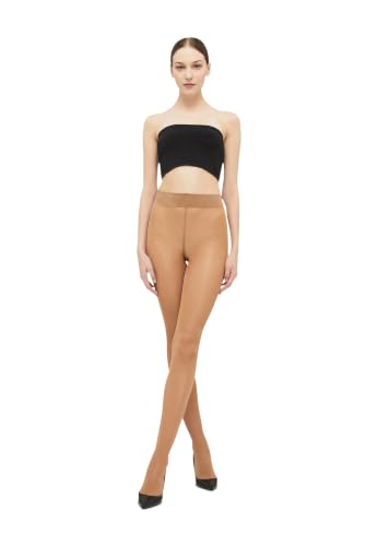 Image of Wolford Pure Shimmer 40 Denier Concealer Tights For Women Soft Feel Flawless Legs Bonded Seams Wide Essential Sheer Hosiery