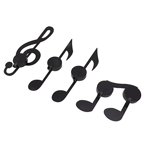 HUSHUI 4 Pezzi Unico Ferro Nero Nota Musicale Riparo da Parete Portacandele Montaggio a Parete Appeso Tea Light Candela Decor