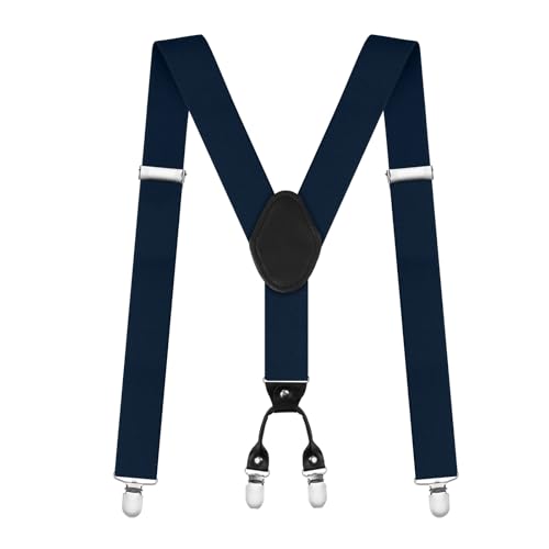 AUYAO Tirantes para Pantalones Hombre, 35mm Ancho Tirantes Hombre con Doble Clip en Correa Trasera, X Forma Alta Resistencia Tirantes Duradero, Tirantes Traje Hombre de Business Fiesta Boda, 76-117cm