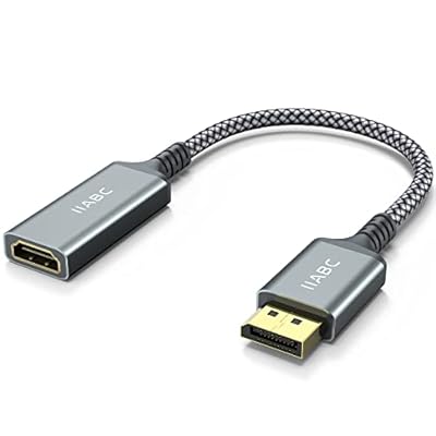 IIABC 4K DisplayPort to HDMI Adapter Cable, Gold-Plated Uni-Directional Display Port DP to HDMI Screen Converter (Male to Female) Compatible for Lenovo, HP, Dell, GPU, AMD, NVIDIA, More Passive