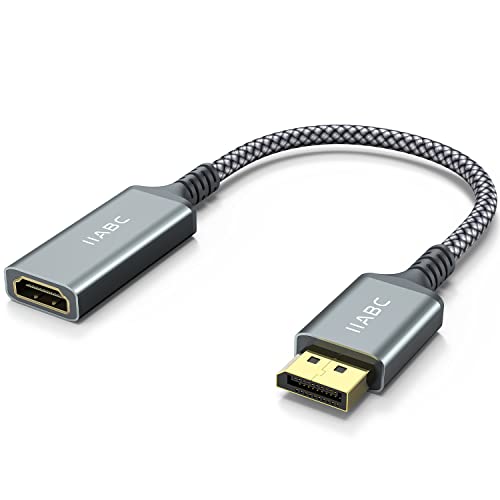 IIABC 4K DisplayPort to HDMI Adapter Cable, Gold-Plated Uni-Directional Display Port DP to HDMI Screen Converter (Male to Female) Compatible for Lenovo, HP, Dell, GPU, AMD, NVIDIA, More Passive