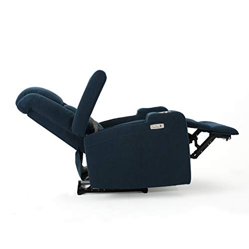 Gdfstudio Everette Power Motion Recliner With Usb Charging Port & Hidden Arm Storage, Assisted Reclining Furniture For Elderly & Disabled-Durable Tufted Navy Blue Fabric, Comfortable, Easy To Clean #TOP3