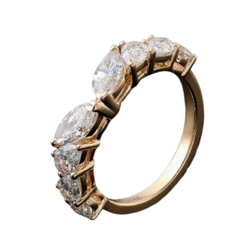 Bague de fiançailles moissanite en argent 925 plaqué or d'une brillance éternelle pour femme