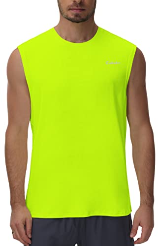 Cakulo Débardeur d'entraînement sans manches pour homme à séchage rapide, jaune, Taille 4XL Cover