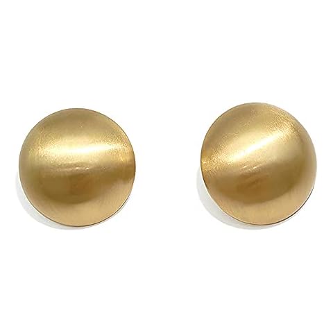 Half Ball Dome Stud Earrings 925 Sterling Silver Post Pin for Women Hypoallergenic Nickel Free Gold Plated Round Moon Post Studs Minimalist Fashion Boho Christmas Festival Ornament Jewelry Gifts Cover