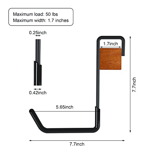 Peomev 4 Pack Garage Hooks Heavy Duty Large S Hooks For Hanging No Drill Utility Hooks For Ladder Bike Storage Rafter Hanger Garden Tool Organizer (4Pcs Black Garage Hook) #TOP6