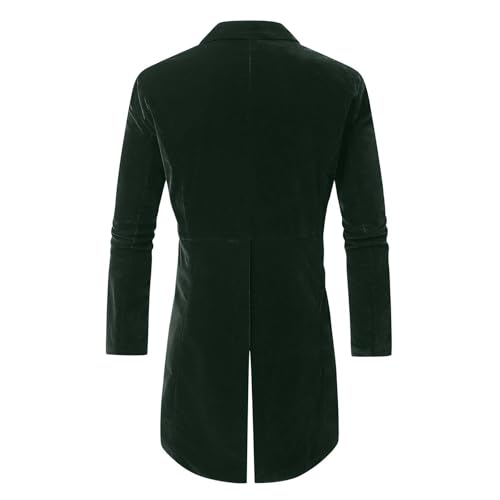 Men Elegant Velvet Suit Tailcoat Banquet Wedding Suit Stage Dress Jackets Open Front Long Sleeves Party Blazer2