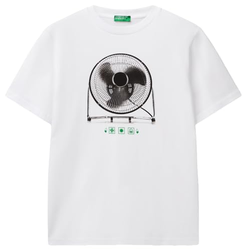 T-Shirt Benetton 3bl0u10ag Homme Blanc M en coton éco-responsable