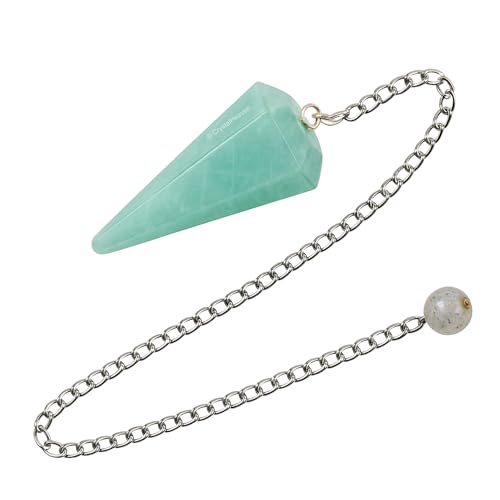 Image of Amazonite Pendulum Dowsing Tool - Natural Crystal Pendulum for Spiritual Guidance - Premium Dowser Pendulum for Accurate Divination and Energy Healing - Perfect for Energy Healing and Chakra Balancing - Handcrafted with Precision and Elegance