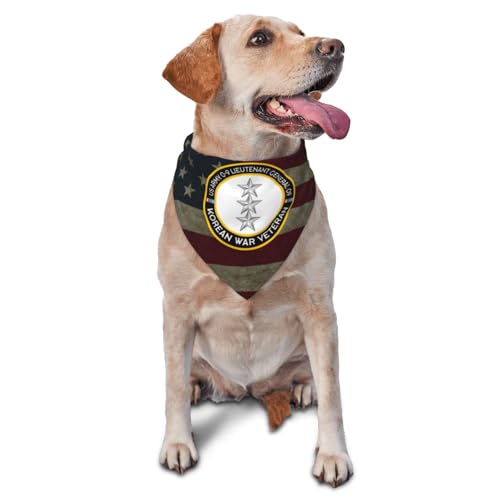US Army O-9 Lieutenant General O9 Korean War Veteran Dog Scarf Pet Bandana Cat Pet Bibs