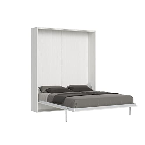 Product_Type: BED_FRAME Letto matrimoniale Kentaro verticale a scomparsa bianco frassino