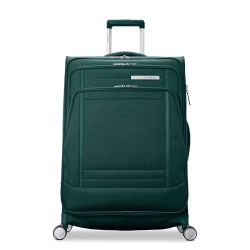 Image of Samsonite UpLIFT Lightweight Medium Checked Softside Luggage with Spinner Wheels - Expandable - Airline-Approved, Polyester Soft Suitcase for Ultra Light Travel - Emerald Green