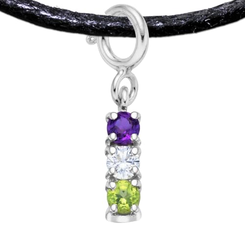 Ciondolo Bandiera Genderqueer con Collana, Charm PRIDE LGBT LGBTQIA Non-Binary fatto a mano in Argento 925, Adatto anche per Braccialetti, Collane (Argento Placcato Platino, Gioielli Genderqueer)