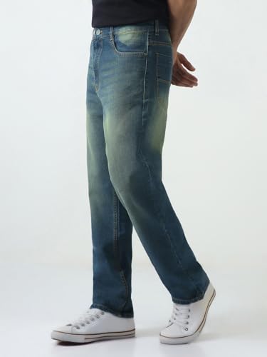 Image of Urbano Fashion Men's Straight Fit Heavy Washed Jeans Stretchable